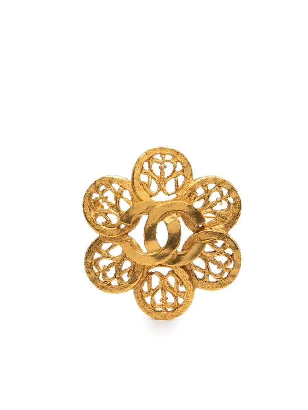 Chanel Cc Logo Flower Brooch Metal #247109C88B